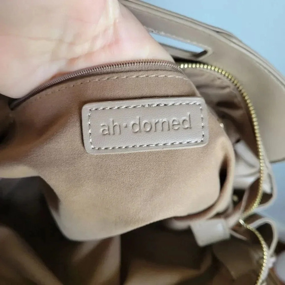 AHDORNED, New, Dakota Taupe Vegan Leather Fringe Crossbody Purse Tote Bag - Picture 12 of 15